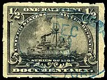 United States of America 1898 ½c documentary stamp from the Battleship issue