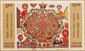 Madhubani Painting on Stamp of India, 2000