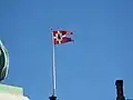 Standard of Frederik, the then-Crown Prince of Denmark (now King Frederik X) flying at Amalienborg