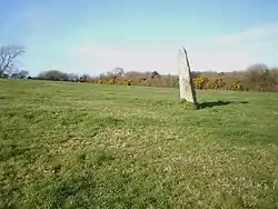 Standing Stone leaning at Dinas Cross – geograph.org.uk – 1803573