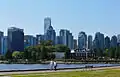 View of Deadman's Island and the HMCS Discovery Building from Stanley Park