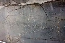 A graffito left by explorer Henry Morton Stanley of New York Herald