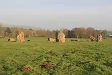 Two stone circles and two stone avenues at Stanton Drew, east of Court Farm