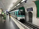 Line 8 platforms at Strasbourg–Saint-Denis