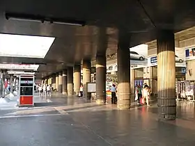 Modern colonnade at the Santa Lucia rail station, Venice