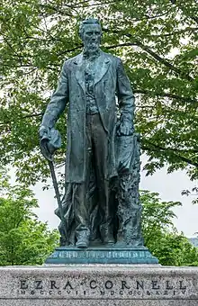 Statue of Ezra Cornell (1919), campus of Cornell University