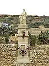 Statue St. Joseph with relief of Madonna of Sorrows