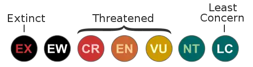 IUCN Red List category abbreviations (version 3.1, 2001)