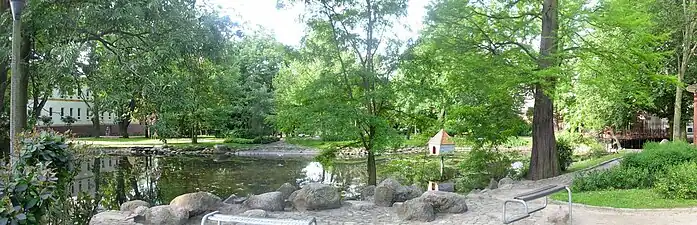 Northern Pond, on the right Taxodium distichum - Polish Natural Monument