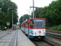 A Tatra KT8D5 at Hegermühle station