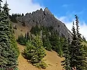 Steeple Rock seen from Obstruction Point Road