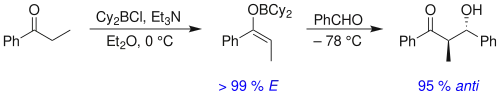 Anti-aldol formation through E-enolate