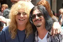 Drummer Steven Adler (left) performed on the band's first two albums; rhythm guitarist Gilby Clarke (right) performed on 1993's "The Spaghetti Incident?"