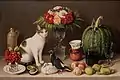 Still Life with Cat and Birds. Agustín Arrieta.