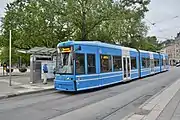 Flexity Classic on the Spårväg City Line (an extension of the Djurgården Line) in Trams in Stockholm, Sweden