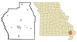 Location of Baker, Missouri