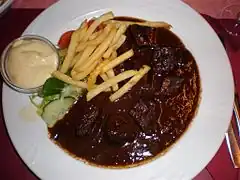 Carbonade flamande/Stoofvlees with fries and salad