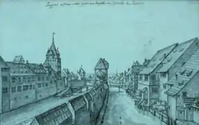 Drawing of the Faux Rempart in 1650