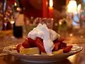 American-style strawberry shortcake with a sponge cake base