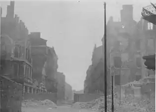 NARA copy #51(No image caption, in section This is how the former Ghetto looks after having been destroyed)Possibly Nowolipki / Smocza intersection looking West on Nowolipki Street.