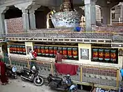 Stupa & prayer wheels. Main street, McLeod Ganj.