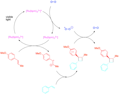 Diagram of Photocatalytic Crossed Styrene 2+2 Cycloaddition