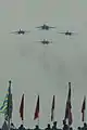 Su-34s flying over Zhukovsky in 2012.