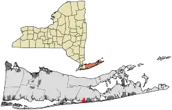 Location within Suffolk County and New York.