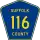 County Route 116 marker