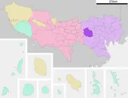 Location of Suginami in Tokyo