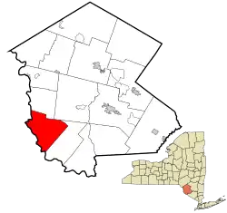 Location of Tusten in Sullivan County, New York