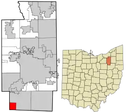 Location in Summit County and the state of Ohio.