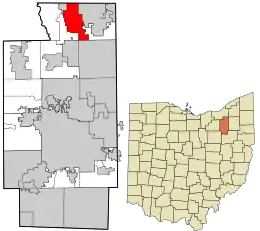 Location in Summit County and the state of Ohio.