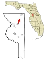 Location in Sumter County and the state of Florida