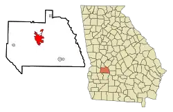 Location in Sumter County and the state of Georgia