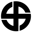 The broken sun cross used by the German Faith Movement and the 5th SS Panzer Division, also used by the Thule Society