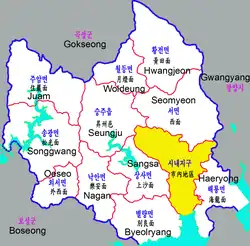 Sangsa-myeon(상사면) in the map of Suncheon