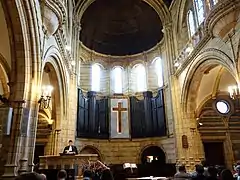 Sunday service at the French Protestant Church of London with pastor Stéphane Desmarais