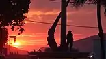 Sunset at the El Pescador Playa Norte monument