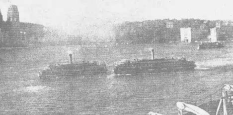 Kurra-Ba (left) and Kulgoa (right) immediately after their 1936 collision