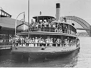 At Circular Quay in her post Bridge colours including cream funnel.