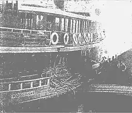 K-class ferry, Kosciusko, after collision with Kulgoa, 10 June 1921