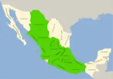 Symphyotrichum moranense distribution map: Mexico — Aguascalientes, Chihuahua, Distrito Federal, Durango, Guanajuato, Guerrero, Hidalgo, Jalisco, México, Michoacán, Morelos, Nayarit, Oaxaca, Puebla, Querétaro, San Luis Potosí, Sinaloa, Tlaxcala, Veracruz, and Zacatecas.