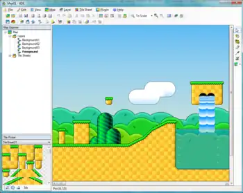 TIDE level editor showing tiles for a side scroller