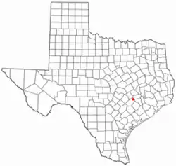 Location of Round Top, Texas