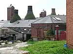 Four bottle kilns at Greens Pottery