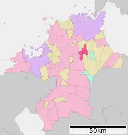 Location of Tagawa in Fukuoka Prefecture