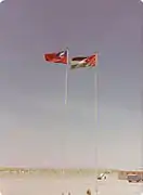 Taiwan and Jordan Flags flying at the construction site