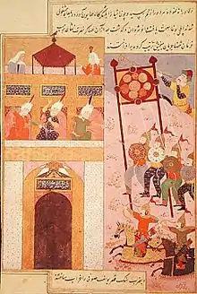 Timur besieging Urganj. Published 1595–1600