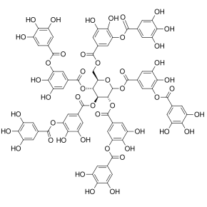 Tannic acids are one example of many complex polyphenolic structures produced by plants.